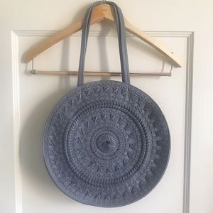 Anthropologie - New - Round Micro Blue Tote